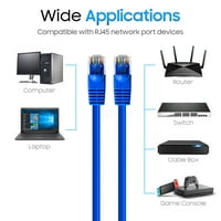 Cmple - [Pack] Feet Cat Ethernet kabel za patch, kabel CAT5E, Gbps LAN mrežni kabel, Blue CAT5E žica, RJ-konektori, MHZ UTP računarski internet kabel