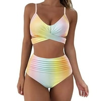 HHEI_K modni ženski ljetni seksi tie-dye Split dvodijelni halter bikini kupaći kostimi s plihu