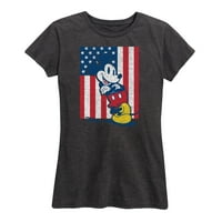 Disney - Americana - Mickey vertikalna američka zastava - Ženska grafička majica kratkih rukava
