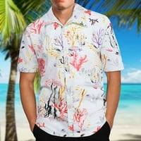 HFYIHGF MENS Tops Ljetne tropske košulje Casual Chort rukav dolje na havajske majice za odmor na plaži