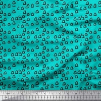 Soimoi zelena pamučna kambrična tkanična trokuta geometrijska tiskana šivanje tkanine široko