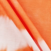 Haljine za žene kratki rukav Srednji dužina Fit A-line ispisana V-izrez ljetna haljina narančasta