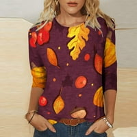 Ženska modna grafička majica labava majica Srednja duljina rukava bluza Crewneck Casual Tops Tube Tops