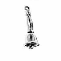 Sterling srebrna 8 šarm narukvica sa priloženim 3D vintage rukom ili školskom zvonom