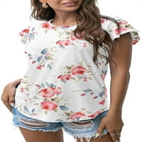 Ženski odmor Cvjetni vrhovi osnovna majica Dame Ljetna casual labava bluza Tee