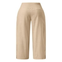 Peyakidsaa ženske ležerne hlače široke noge elastične visoke struk prorezu labave pantalone Duksevi