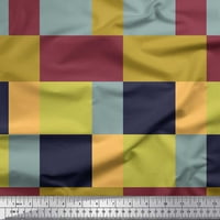 Soimoi Crepe svilena tkanina Geometrijska boja blok tiskano tkanine široko