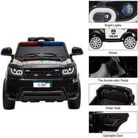 Novi dolazak Prvi pogon policije Car Auto suv crni 12V Dječji automobili - dvostruka motorna električna