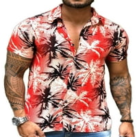Avamo muns majica Cvjetni tisak majica rever na vratu Plaža Redovna fit bluza Havajski kratki rukav