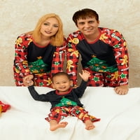 Eyicmarn odgovara božićnim pidžamima za obitelj, dugih rukava Ispis Raglan vrhovi + hlače set