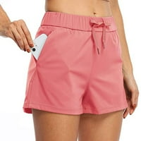 Ženska klirenca za odjeću ispod 5 dolara, modni joga salon zavoj džep čvrste kratke hlače ružičaste
