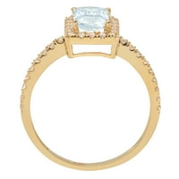 1.86ct smaragdni rez plavi simulirani dijamant 18k žuti zlatni godišnjica Angagement Halo prsten veličine