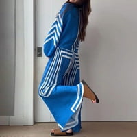 Ženska labava odijelo kratke štamparije u boji Ležerno dvodijelno odijelo, plavi s