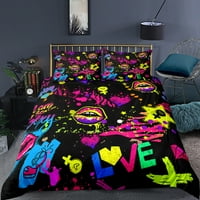 Kalifornijski kralj Duvet Pokriva posteljina luksuzni mekani krevet Komplet poklopca zaljubljenih modna