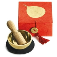 Kutija za zdjelu mini medijacije: 2 Gold Bodhi - Dzi