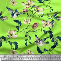 Soimoi viskoza šifonska tkanina Robin, lišće i divlje cvjetne tkanine otisci sa dvorištem širom