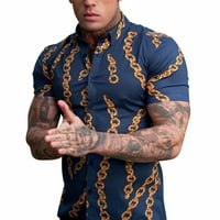 Košulje za muškarce na vrhu zgodne vitke fit business trend lično modni ispis majica s kratkim rukavima