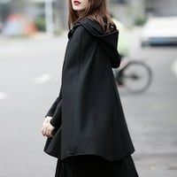 Hanzidakd ženska jakna kaputi zimski rukav na dugim rukavima poliester retro pare jakna kaputa crna