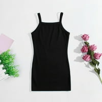 Petort za djevojke djevojke Boho cvjetni printirajući rukavac bez rukava CAMI klizač haljina crna, 100