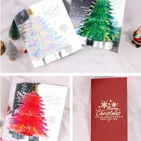 3D Svjetlosni božićni stablo pop-up čestitka ručno rađena s koverte Božić i novogodišnji pokloni