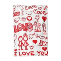 Wozhidaoke Valentines Day Decor ispisano zaljubljene koverte Flannel pokrivač klima uređaj pokrivač pokrivač