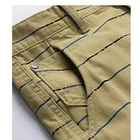 Zpanxa Tkaća za teretane za muškarce Stripe Smjerni znak Teretne kratke hlače opušteni fit srednji-struk