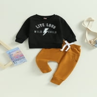 Huakaishijie Toddler Baby Boy Casual Track outfit set dugih rukava s dugim rukavima vrhunske i hlače