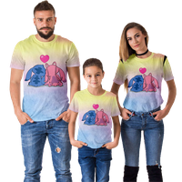 Muškarci i žene Crtani majica Lilo & Stitch Print Casual Shortsleeve O-izret Ležerna majica za odrasla djeca