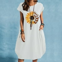 Ljetne haljine za prodaju za žene za žene s dugim rukavima za tisak cvjetnog uzorka Okrugli izrez Loop