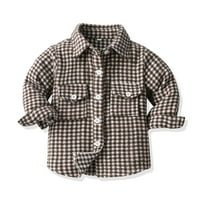 Vučena dječja flanelna košulja jakna plaid rever s dugim rukavima majice s dugim rukavima dječje dječje