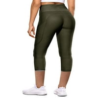 Joga hlače za žene Capris High Squiste gamaše sa džepovima Kompresijska vježba vježbanje