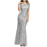 Aloohaidyvio Woemns Ljetna haljina, ženska dugačka haljina kratki rukav čvrsta boja suknja tanka večernja