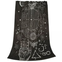 Magic Ouiajska ploča pokrivač Flannel demon vještica mistično sunce i mjesec toplo bacanje pokrivač