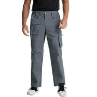 B91XZ Stretch Hlače Muške muške hlače Radna odjeća Multi džepne hlače Nosite hlače za trening Grey,