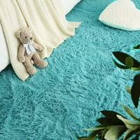 Dwelke Fluffy Shag Procips mekane nejasne štikle za djevojčice Dječja dječja soba Carpet Chrurry Bacanje Dorm ćisam 3'x5 ', plava