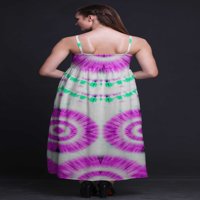 Bimba Tie-Dye žene tiskane duge šik haljine Bohemian Ljeto Maxi Beach Wear-XXX-Veliki
