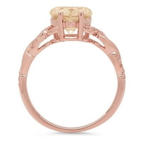 2.1CT SRCE CECT Champagne Simulirani dijamant 18K ruža Gold Gold Anniverment prsten veličine 4,75