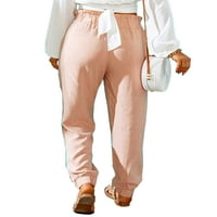 Woobling dame Hlače visoki struk Palazzo Pant casual Loungewear Ženske boho ljetne pantalone Pink 2xl