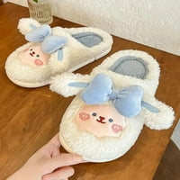 Slatki zečji papuče za papuče za womne chic dugi ušni luk ugodne meke zimske kuće cipele na otvorenom