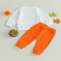 Toddler Boys Fall Outfits Pumpkin Pismo Ispiši duge duge hlače