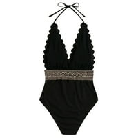 B91XZ Womens Coumsuits Tummy Control Wets Ljeto Plaža Sjajno kostim SOLID bikini ženska modna kupaći