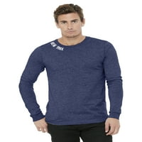 Daxton Premium New York Muškarci dugih rukava T majica ultra mekani srednje težine pamuk, Heather Navy