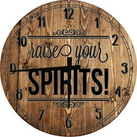 Wood Wall Clock Round Podizanje duhova Piće Halloween alkohol smiješni duhovi okrugli malene baterije