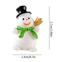 Haykey božićna minijaturna statua, mini smola Božićno dekoracija snjegovića DIY božićni ukras