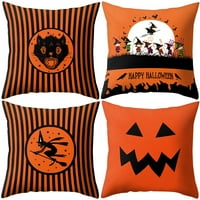 Anvazise Happy Halloween Boo Smile Pumpkin Witch Wolf Bat Cushion Cover Jastučnica