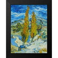 Van Gogh, Vincent crni moderni uokvireni muzej umjetnički print pod nazivom - PopLars u Saint-Remyu