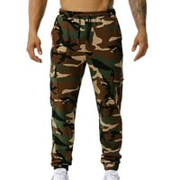 IOPQO muške casual pantalone muške casuflage jogging elastični duksevi u srednjem struku sa džepom vojske
