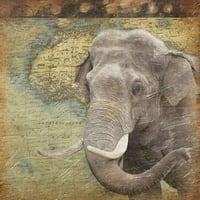 Putnički poster Elephant Print Jace Grey