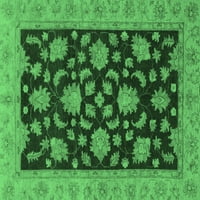 Ahgly Company u zatvorenom trgu orijentalne smaragdne zelene tradicionalne prostirke, 7 'kvadrat
