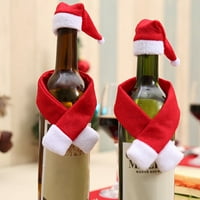 Mini santa hat božićni šal za vino boce božićni poklon kućni dekor